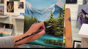 How To Paint A Lush Forest / Waterfall Landscape / acrylic tutorial