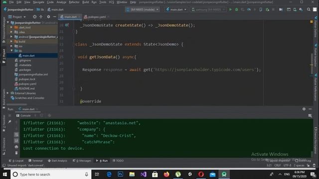 Flutter json parsing | Flutter Parse Json| Parse Complex Json | Nested Json Parsing in flutter | #1