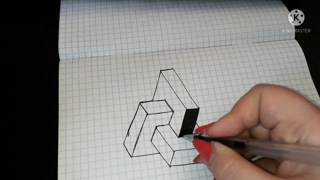 3D рисование. Рисование объёмных фигур. Рисование по клеткам. 3D рисунок смотреть онлайн