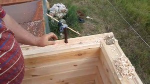 Установка березовых нагелей