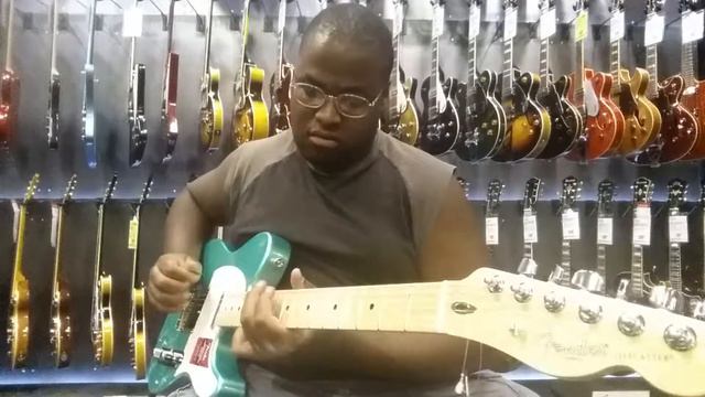 Playing a Fender American Professional Series Telecaster at Guitar Center in Las Vegas, Nevada смотреть онлайн