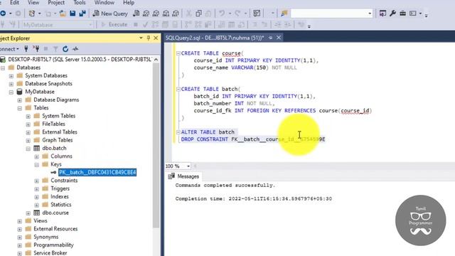SQL FOREIGN KEY Constraint | Alter Table |Tutorial in Tamil | Tamil Programmer