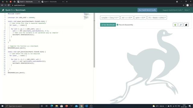 Quick-Bench: A C++ Benchmarking Tool