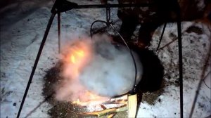 Блюда в казане: тушёный глухарь в сметане