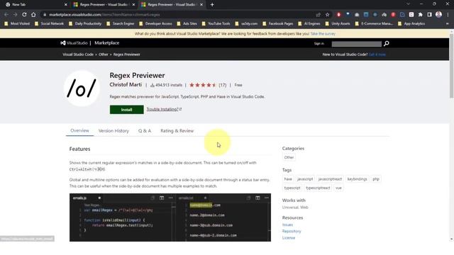 Regex Previewer | 7 useful VS Code extensions for Programmers to Make Life Easier