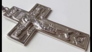 Крест из серебра родированный 9 см