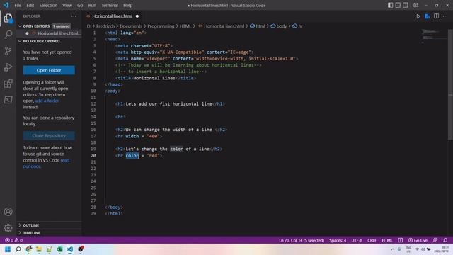 HTML Horizontal lines смотреть онлайн