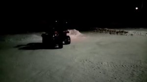 Дрифт на квадроцикле, зимой