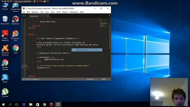 17.Pridedam i puslapi teksto, ir ikeliam video faila. смотреть онлайн