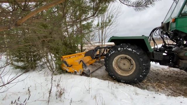 Финский ротоватор Mericrusher MJS-241stg на расчистке сельхозземель от пней и деревьев