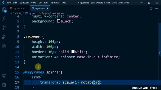 Square Preloader Tutorial Using Only CSS | Creating Preloader Using Keyframes Property