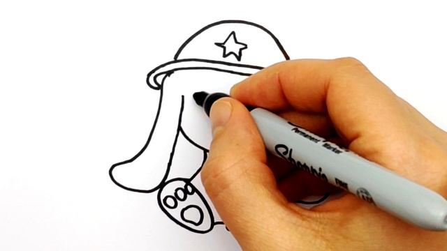 Как нарисовать милого зайчика на 23 Февраля. Простые рисунки для срисовки на 23 февраля. смотреть онлайн