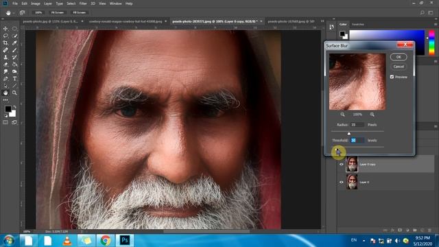 Skin Tone with Gaussian Blur and Surface Blur in Adobe Photoshop in (Urdu / Hindi) смотреть онлайн