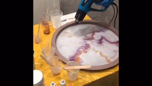 Resin Art - Заливка подноса эпоксидной смолой