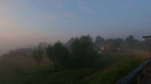 Никольский район. деревня Зеленцово. Туман и речка Шарженьга
