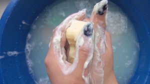 Мылю детское мыло 🧡 Soap washing 💛 Sponge Asmr 🧽  Myshy soap ASMR 🧼