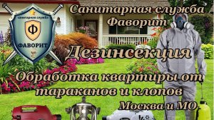 Санитарная служба 'Фаворит'  Обработка квартиры от тараканов и клопов