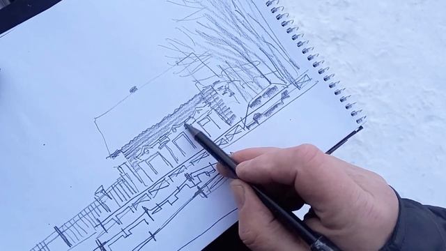 Городская зарисовка #Карандаш #Пленэр по-сибирски! ? #urbansketch #pencil смотреть онлайн