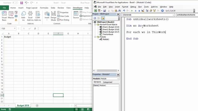 Excel VBA - Hide Unhide ALL Worksheets смотреть онлайн