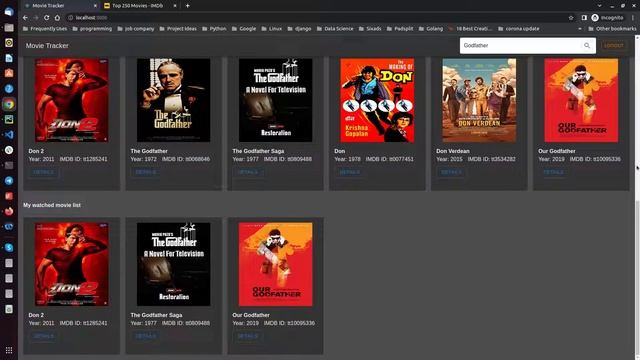 Personal movie tracking application | Python | Django, React, Typescript смотреть онлайн