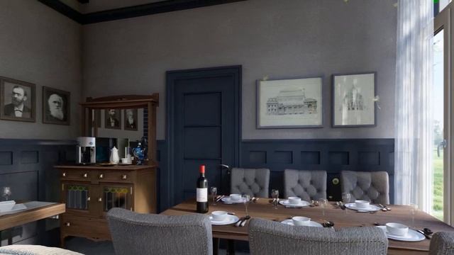 Каминный зал в загородном доме. Living room with fireplace in the cottage. смотреть онлайн