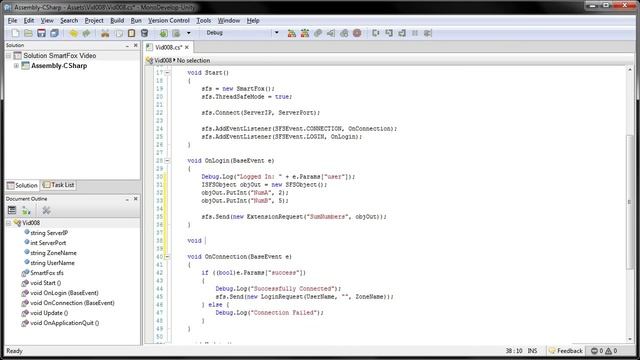 Unity: SmartFox (008): Send an Extension Request смотреть онлайн