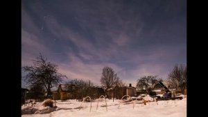 Лунный февральский вечер в Черняковицах (тайм-лапс).  Наблюдения в телескоп. 16.02.2019