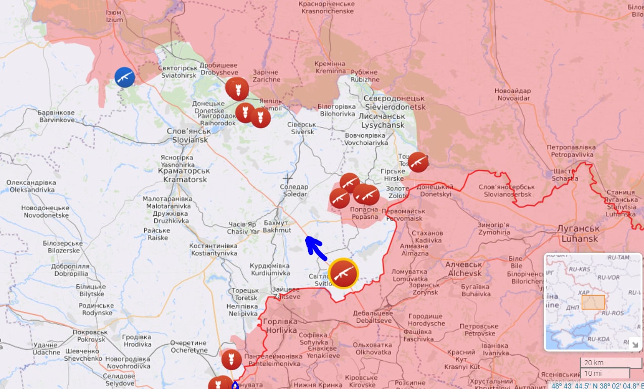 Карта боевых действий в луганской области карта