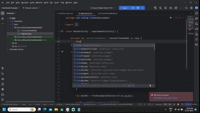 ViewModel and LiveData Tutorial in Android Studio kotlin