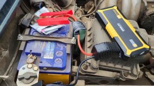 Запуск мотора с помощью Gooloo GP4000 без АКБ