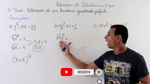 Fatoração de trinômio quadrado perfeito  x² + 10x + 25 , 9x² - 6x + 1 e 100a² - 40ab + 4b². смотреть онлайн