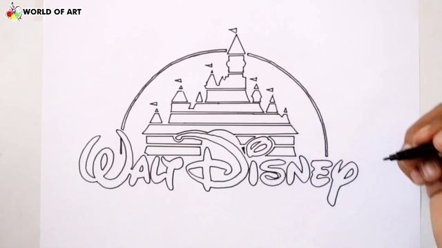 How to draw walt disney logo | Disney drawing - Disney Castle смотреть онлайн