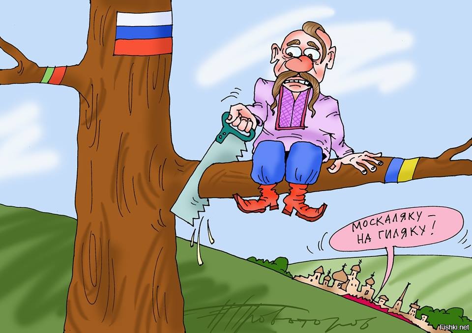 Пилит сук на котором сидит. Карикатуры на украинцев. Хохол карикатура. Карикатуры на украинскую власть. Хохол пилит сук на котором сидит.