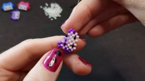 Фигурка котик из бисера в шапочке Аксолотль в технике крестик #10