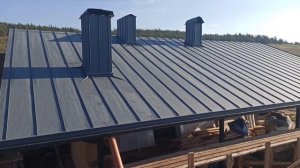 Алюминиевая фальцевая кровля. До и после.Aluminum seam roof