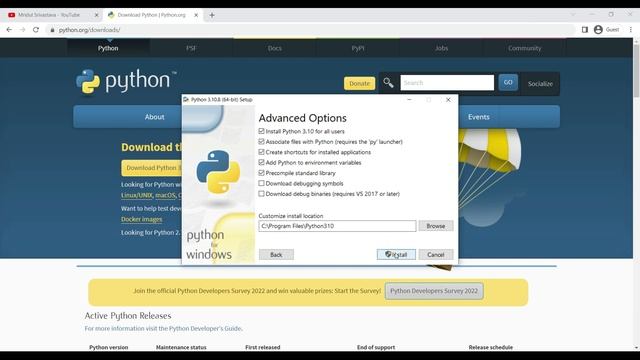 How to install python on windows 10| Python 3.10.8 | Download Python| |Install python 3.10.8 |