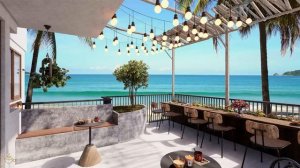 Атмосфера приморского кафе - джаз босса-нова и звуки океанских волн для летнего настроения #9