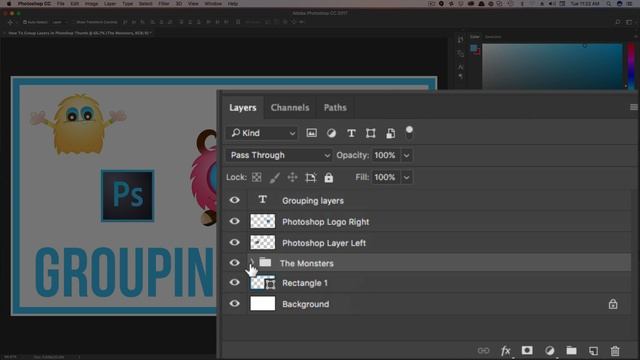 How To Group Layers In Photoshop CC - Full Tutorial смотреть онлайн