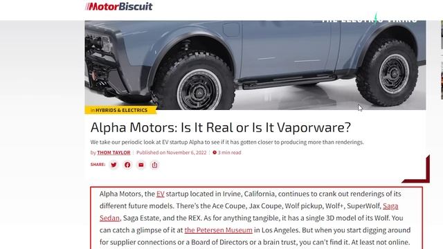 Alpha Motors keeps asking me for money at a valuation of $350 million USD смотреть онлайн