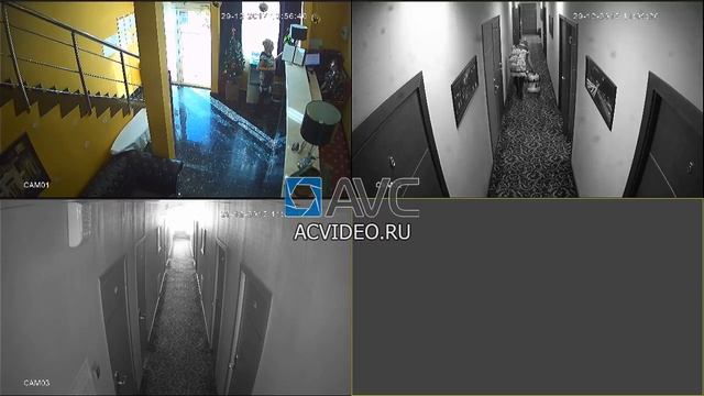 Видеонаблюдение в гостинице из 3 камер AVC на 2 Mpx смотреть онлайн