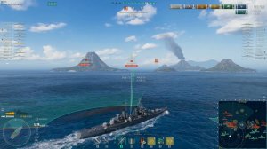 Крейсер Brisbane 313К Урона! World of Warships