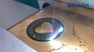 Deep engraving and cutting by 50W Raycus fiber laser marking machine for badge coin medal-BEC LASER