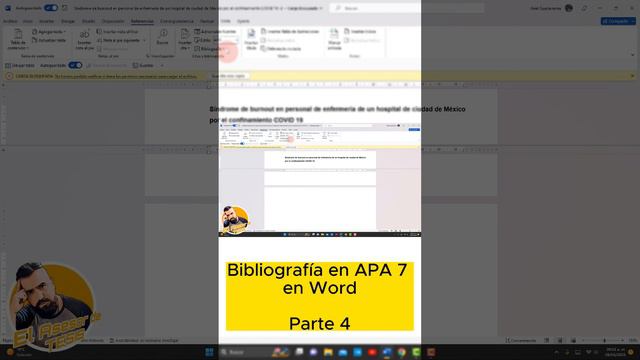 Bibliografía en Word en APA 7 - Parte 4