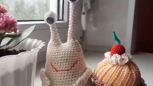 Улитка - сладкоежка вязаная крючком