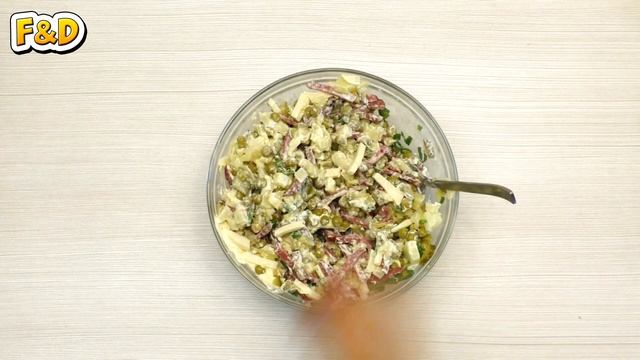 Салат закусочный. Пошаговый рецепт простого и вкусного салата.