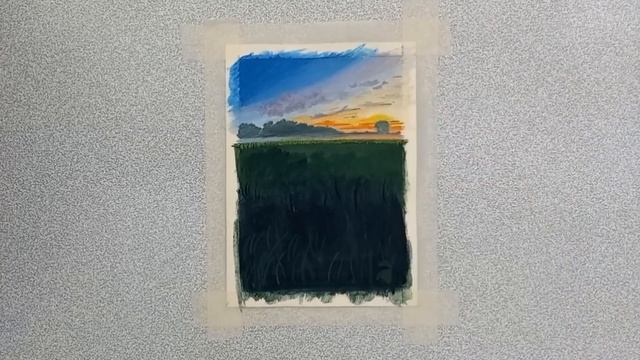 painting a beautiful sunset with gouache. смотреть онлайн