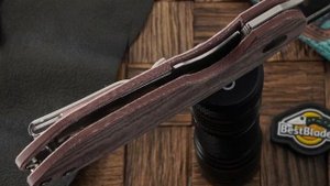 Складной нож Kizer Knives October, сталь CPM 20-CV, красная микарта