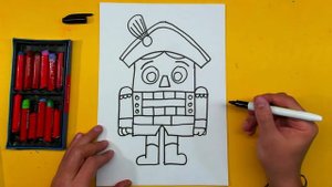 ЩЕЛКУНЧИК урок рисования РыбаКит / как нарисовать Щелкунчика