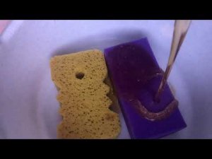 ASMR/disinfectant / squeezing sponges /rinsing sponges / relaxing sounds
