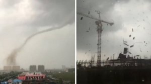 Разрушительный Торнадо обрушился на Сучжоу и Шанхай в Китае